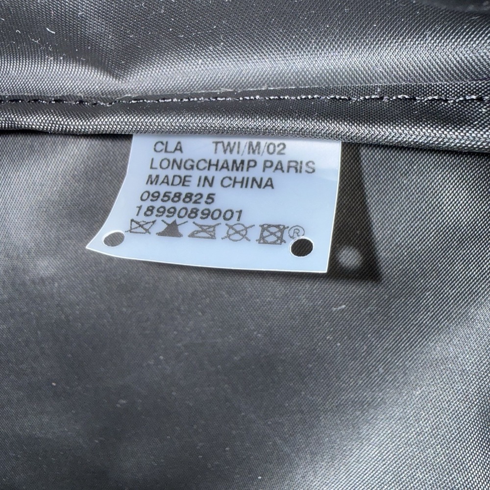 LONGCHAMP Le Pliage Large Tote Bag Black Brown Nylon Shoulder Bag Purse EUC - Picture 8 of 13